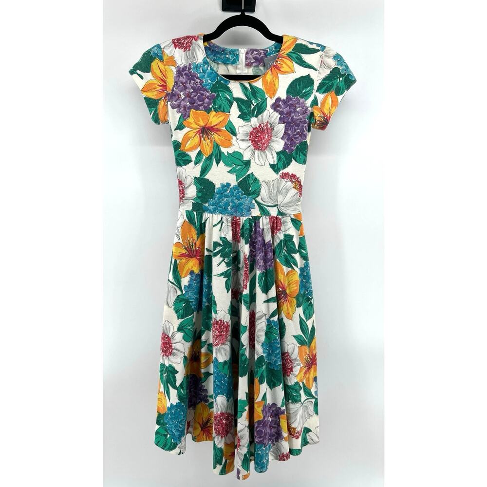 Vintage Carol Anderson Petites Floral Print Cottage Garden Dress Size 2